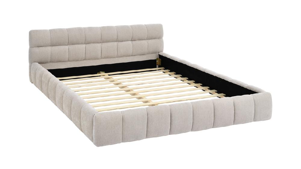 jennifer taylor home Auburn Low Profile Upholstered Queen Platform Bed Chenille Beige