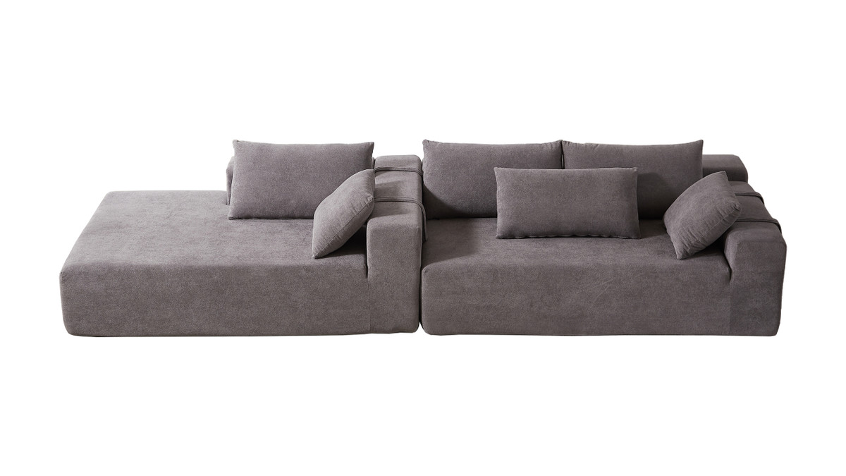 Jennifer Taylor Home Avery 108" LAF Sofa-in-a-Box Sectional Sofa Chenille Gray