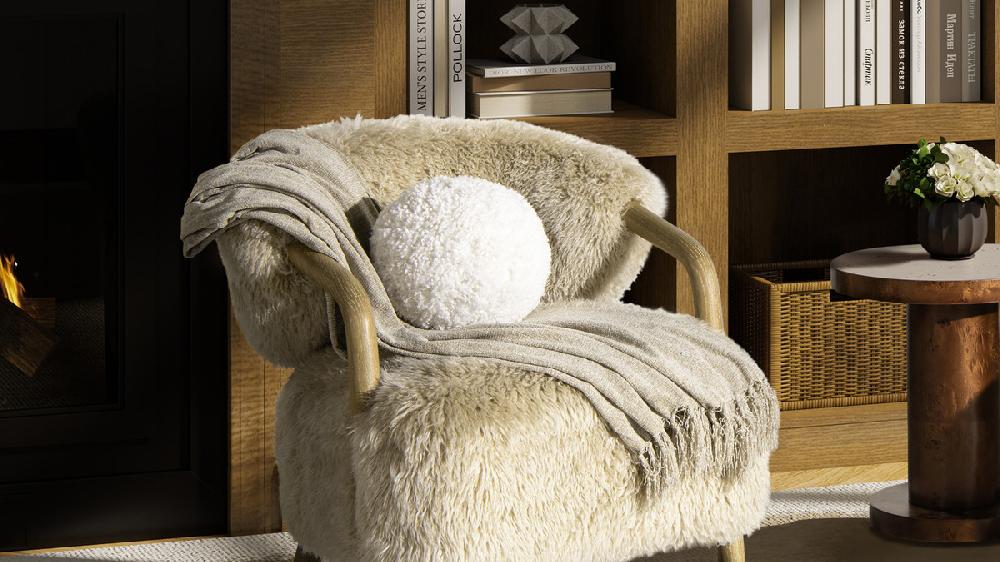 Jennifer Taylor Home Ayla 9" Round Sphere Accent Ball Throw Pillow Curly White