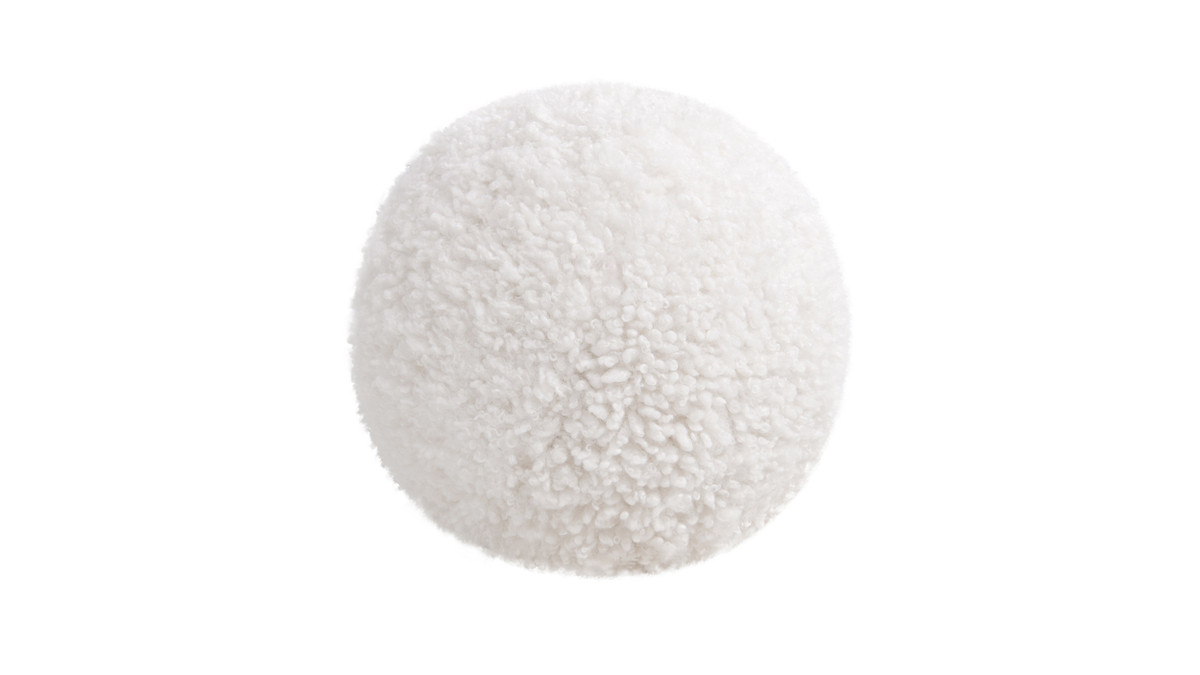 jennifer taylor home Ayla 9" Round Sphere Accent Ball Throw Pillow Curly White