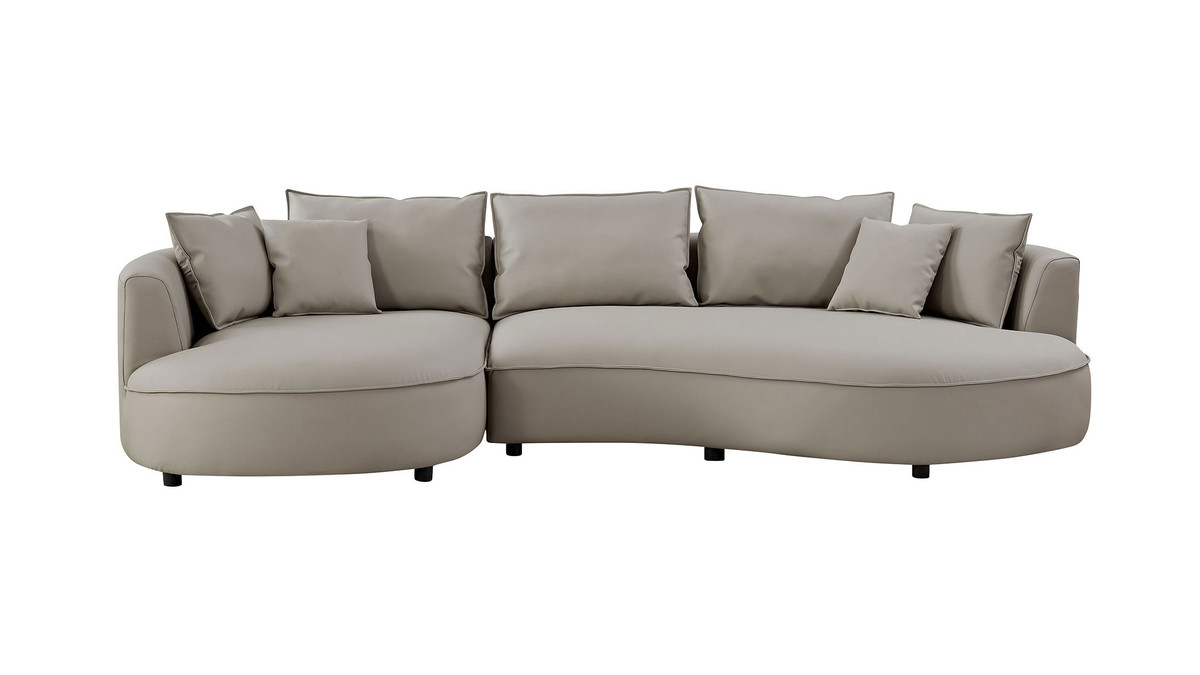 jennifer taylor home Barronne 128.74" Wide Curved Left-Facing Sectional Sofa in Bonded Leather