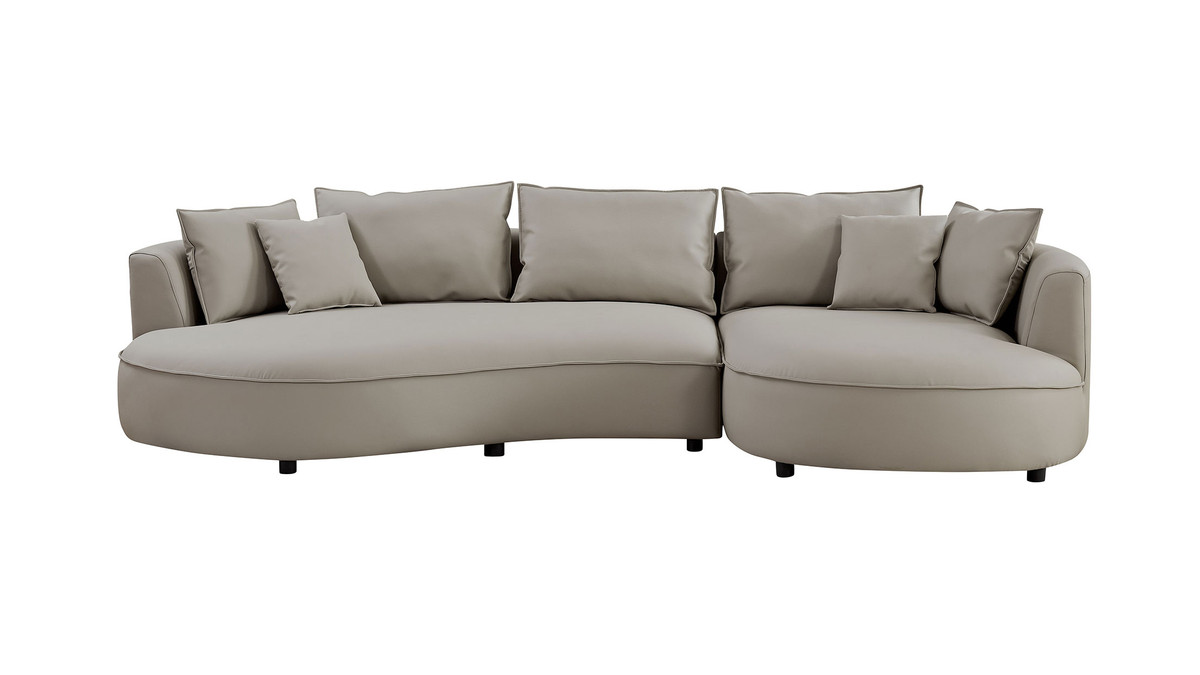 jennifer taylor home Barronne 128.74" Wide Curved Right-Facing Sectional Sofa in Bonded Leather