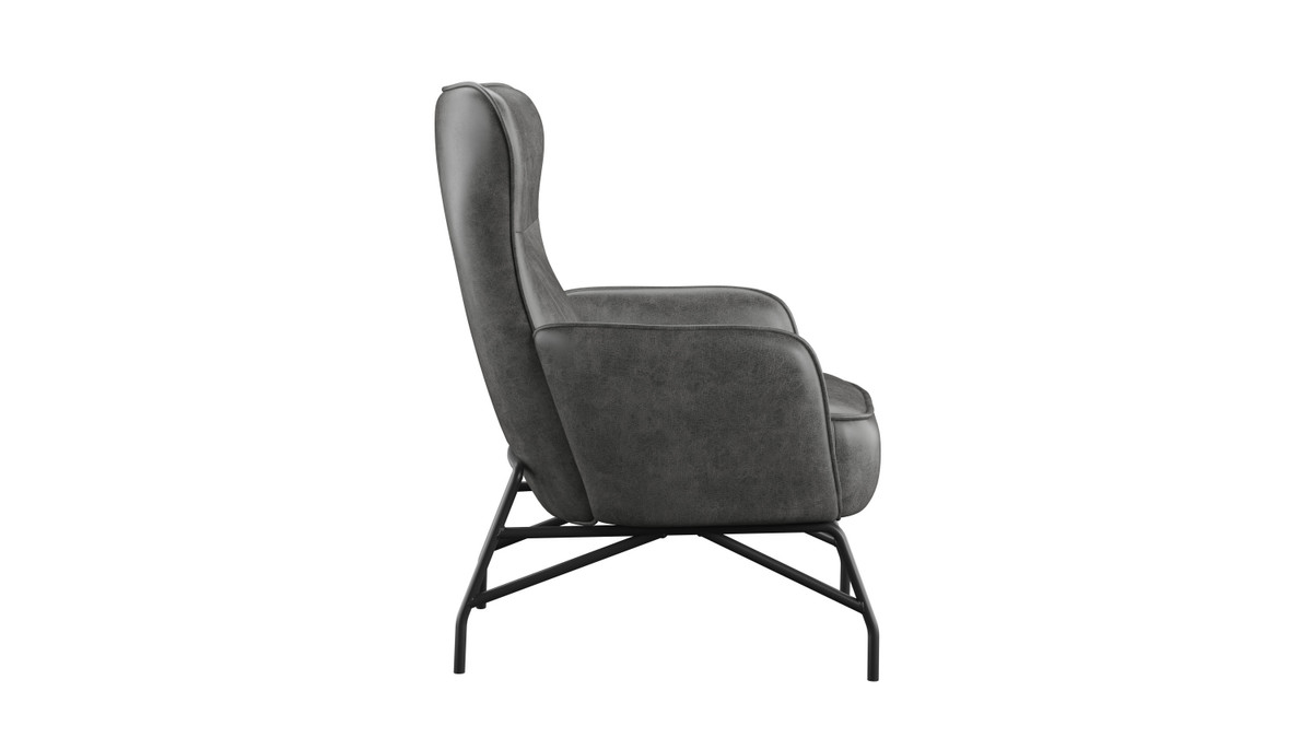 Jennifer Taylor Home Blaine 27.5" Faux Leather Wingback Accent Chair Charcoal Gray