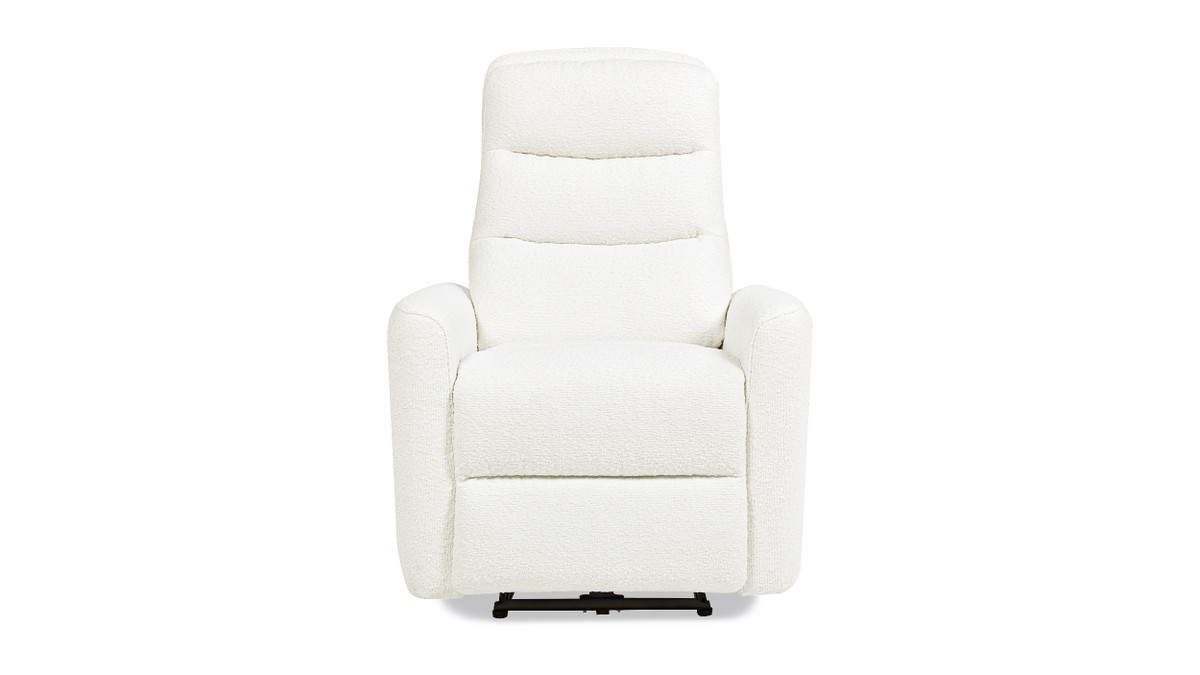 Jennifer Taylor Home Bloomy 35.5" High-Back Power Recliner Motion Chair Chiffon White Bouclé