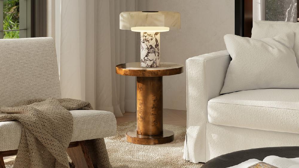 Jennifer Taylor Home Bolin 18" Round Pillar Burl Wood Accent Side Table Walnut Brown