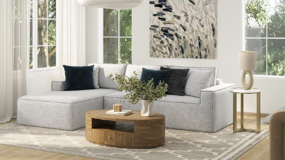 Jennifer Taylor Home Brenley 110.5" LAF Sofa-in-a-Box Sectional Sofa Ash Gray