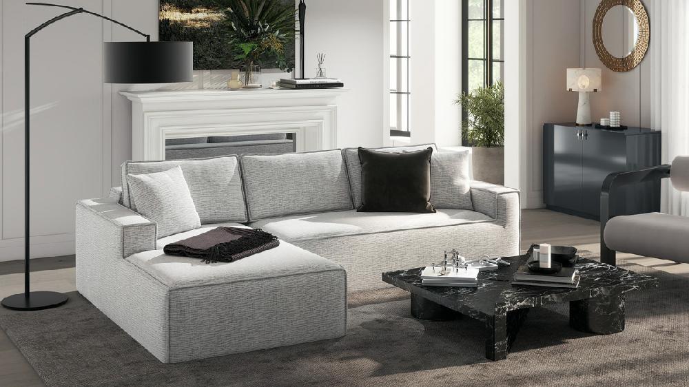Jennifer Taylor Home Brenley 110.5" LAF Sofa-in-a-Box Sectional Sofa Ash Gray