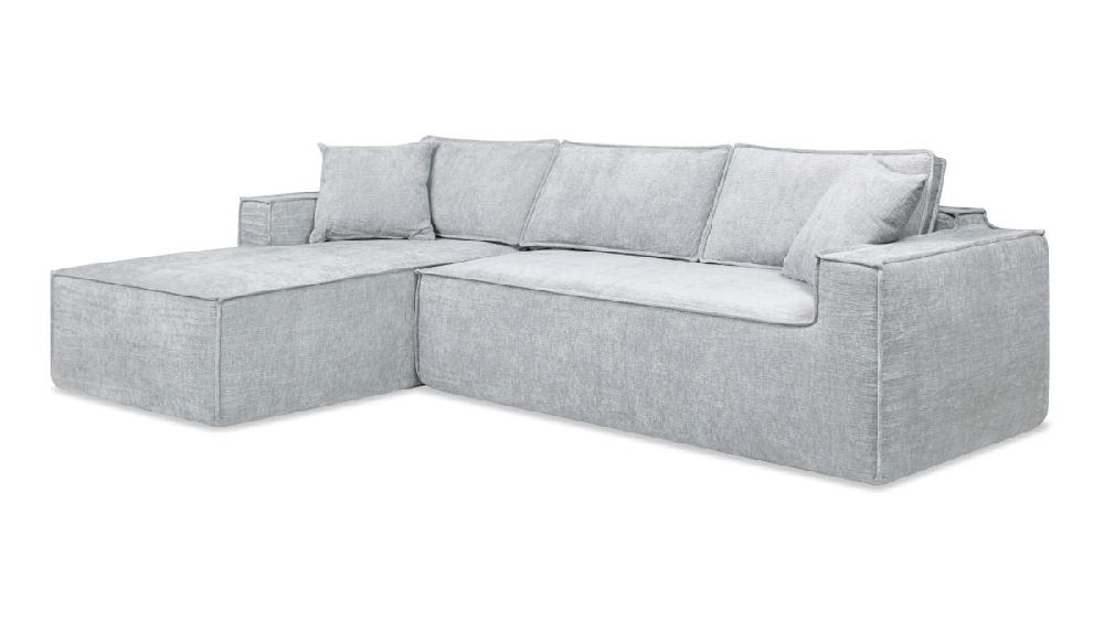 Jennifer Taylor Home Brenley 110.5" LAF Sofa-in-a-Box Sectional Sofa Ash Gray