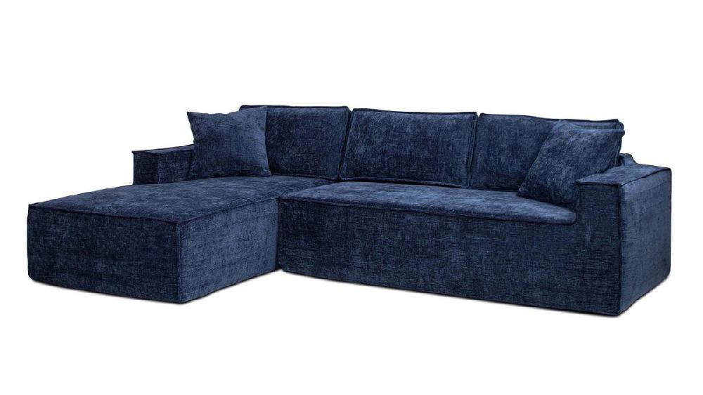Jennifer Taylor Home Brenley 110.5" LAF Sofa-in-a-Box Sectional Sofa Twilight Navy Blue