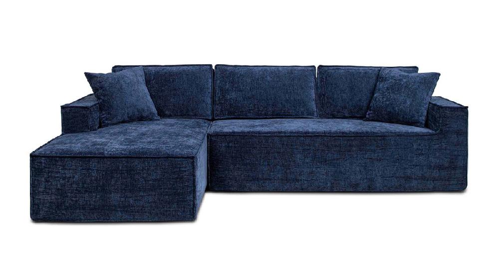 jennifer taylor home Brenley 110.5" LAF Sofa-in-a-Box Sectional Sofa Twilight Navy Blue