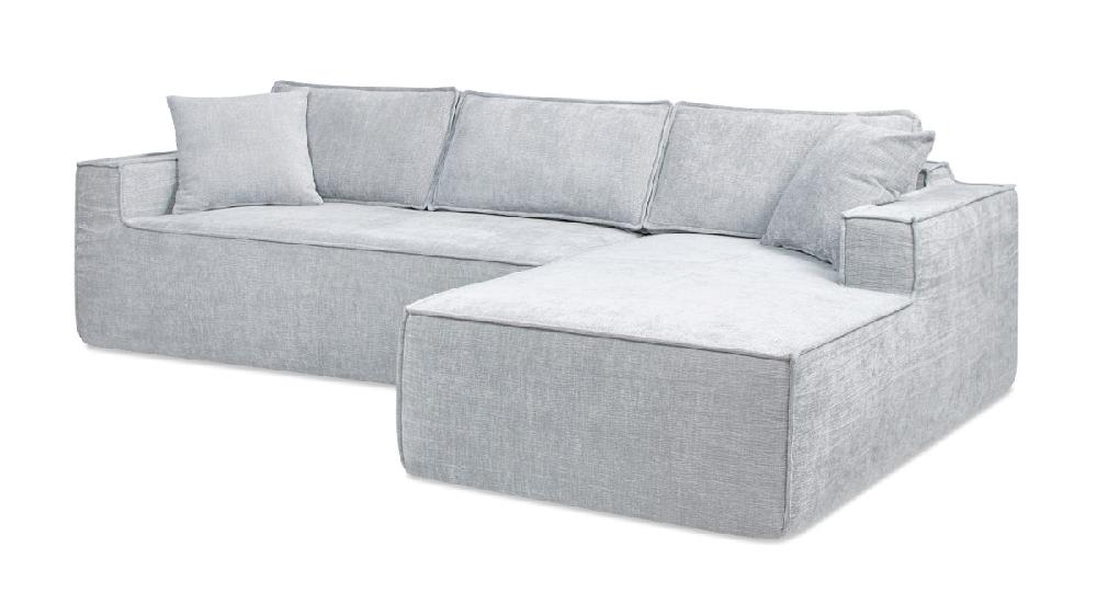 Jennifer Taylor Home Brenley 110.5" RAF Sofa-in-a-Box Sectional Sofa Ash Gray