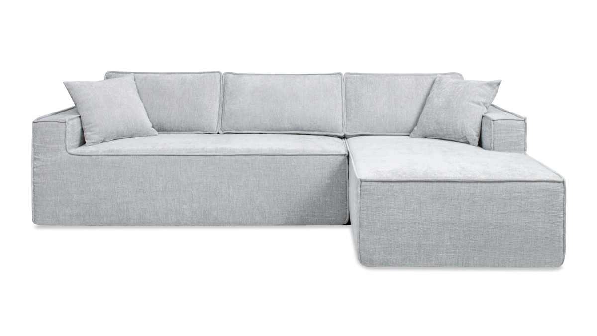 jennifer taylor home Brenley 110.5" RAF Sofa-in-a-Box Sectional Sofa Ash Gray