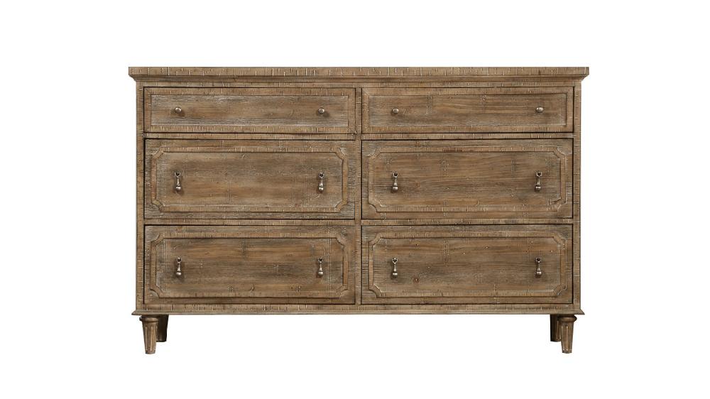 jennifer taylor home Bridger 64" 6-Drawer Distressed Wood Dresser