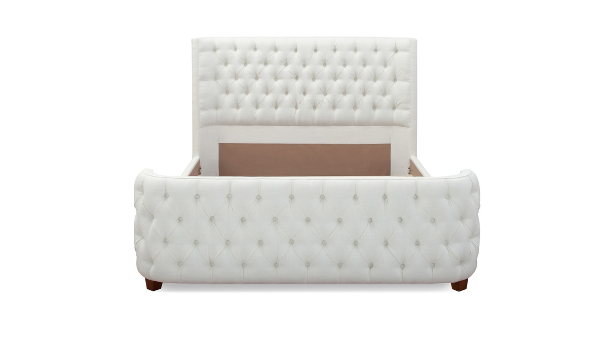 Jennifer Taylor Home Brooklyn Queen Tufted Panel Bed Headboard And Footboard Set Antique White