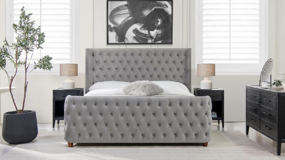 Jennifer Taylor Home Brooklyn Tufted Panel Bed Headboard And Footboard Set