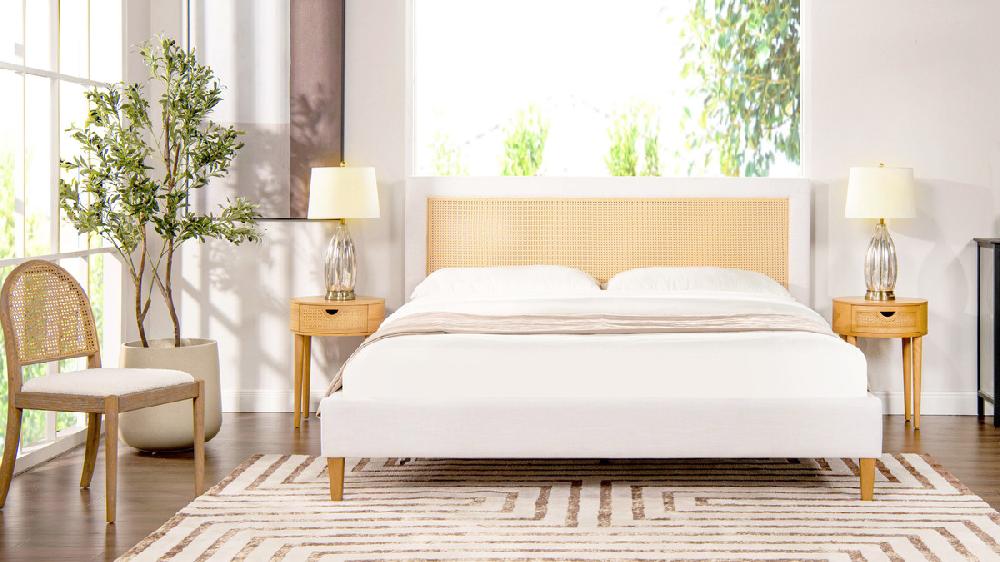 Jennifer Taylor Home Cabana 18" Round Cane Rattan Storage Side Table Natural Brown