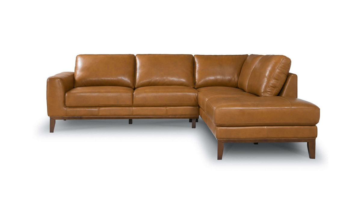 jennifer taylor home Callahan 99.4" Wide Genuine Leather Right-Facing Sectional Sofa