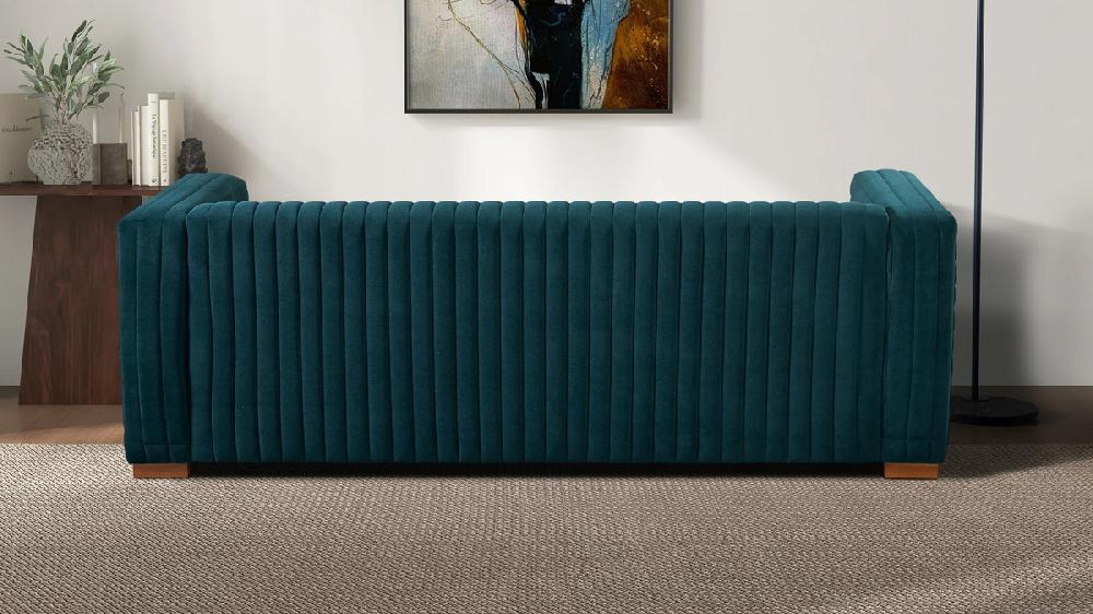 Jennifer Taylor Home Callen 89.8" Velvet Channel Tufted Sofa Teal
