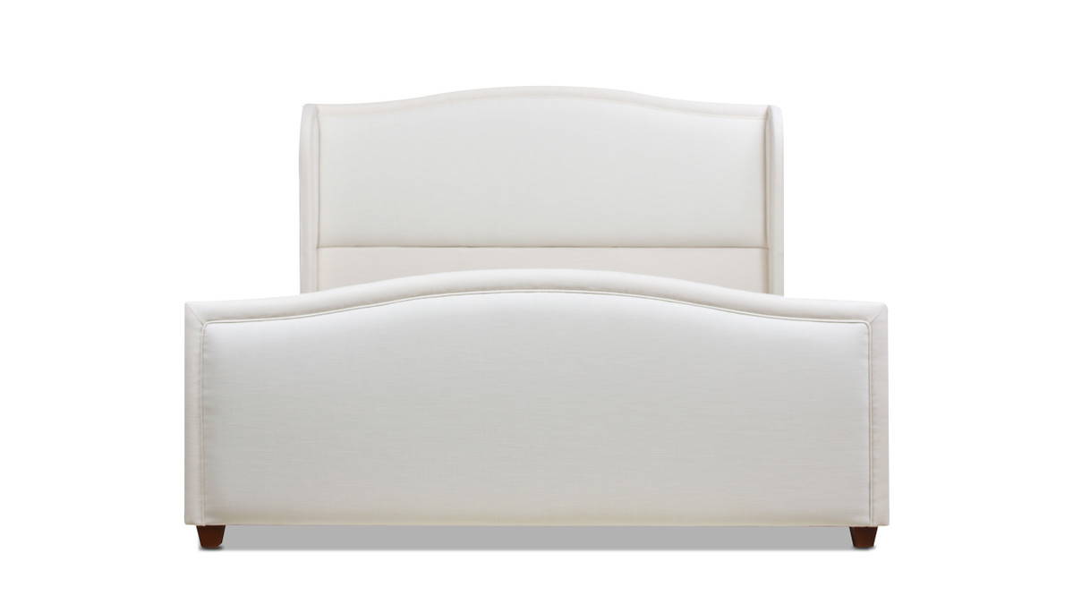 Jennifer Taylor Home Carmen King Upholstered Wingback Panel Bed Frame Antique White