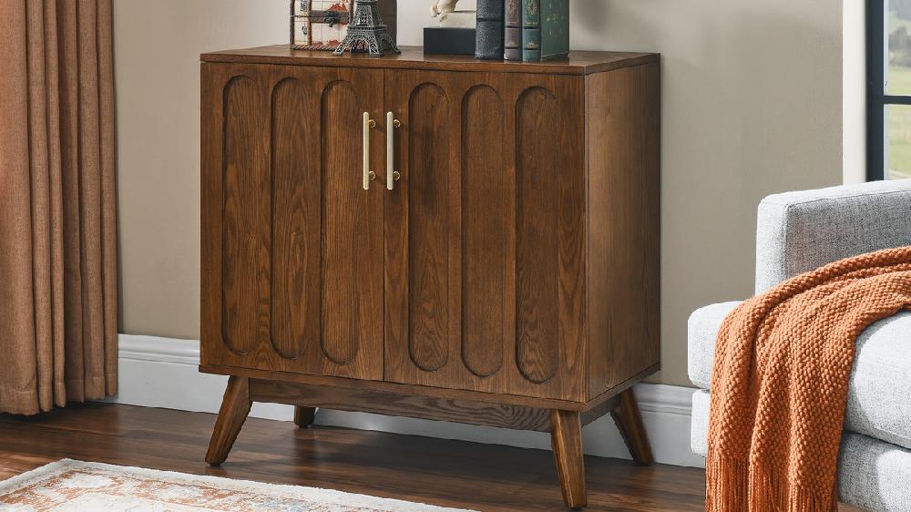 Jennifer Taylor Home Carmine 31.5" Wide Fluted Sideboard With Adjustable Shelves