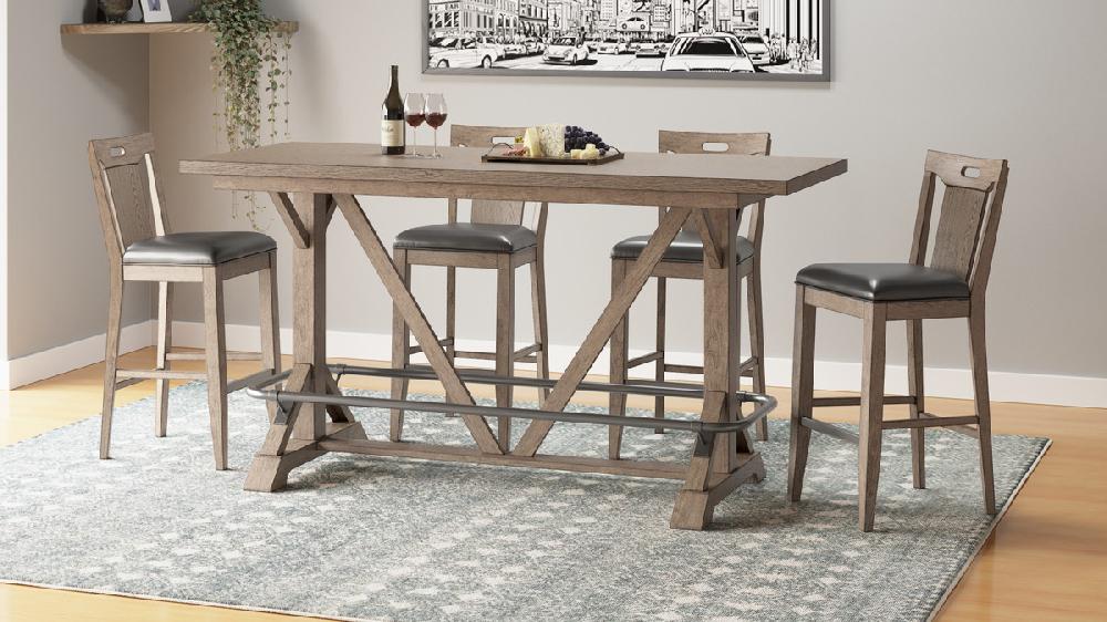 Jennifer Taylor Home Carson 30" Slat Back Bar Stool Set Of 2 Black Faux Leather