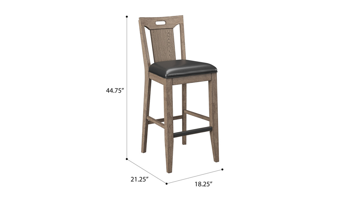 Jennifer Taylor Home Carson 30" Slat Back Bar Stool Set Of 2 Black Faux Leather