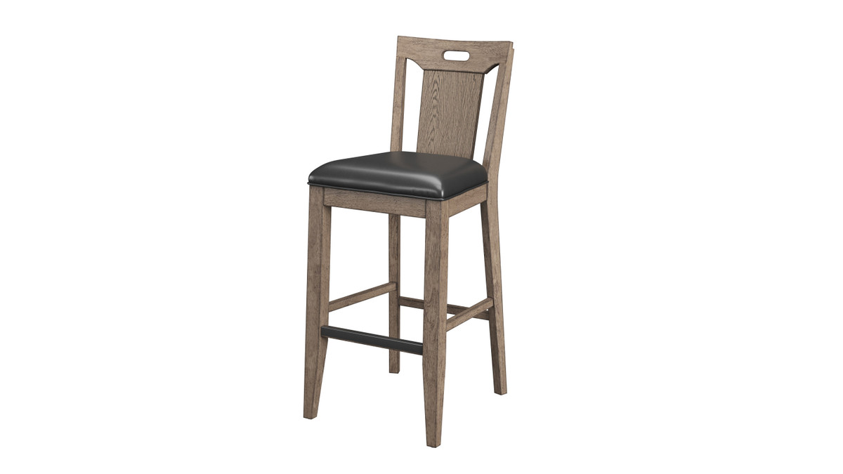 jennifer taylor home Carson 30" Slat Back Bar Stool Set of 2 Black Faux Leather