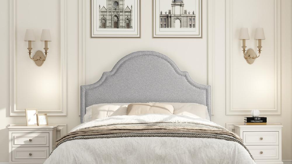 Jennifer Taylor Home Catherine Upholstered Queen Headboard Light Grey