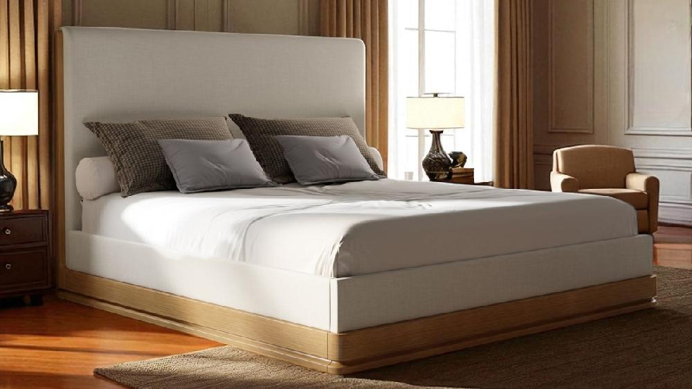 Jennifer Taylor Home Cavallo Upholstered Platform Bed With Low Profile Oak Base King