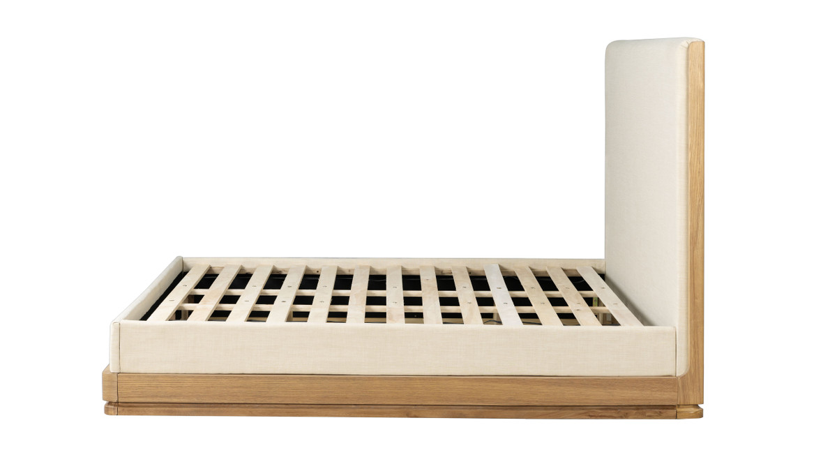 Jennifer Taylor Home Cavallo Upholstered Platform Bed With Low Profile Oak Base King