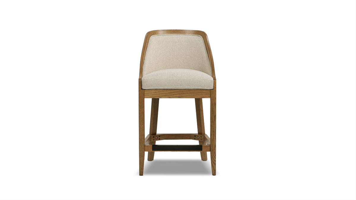 Jennifer Taylor Home Charleston 27" Cane Performance Fabric Upholstered Oak Counter Stool