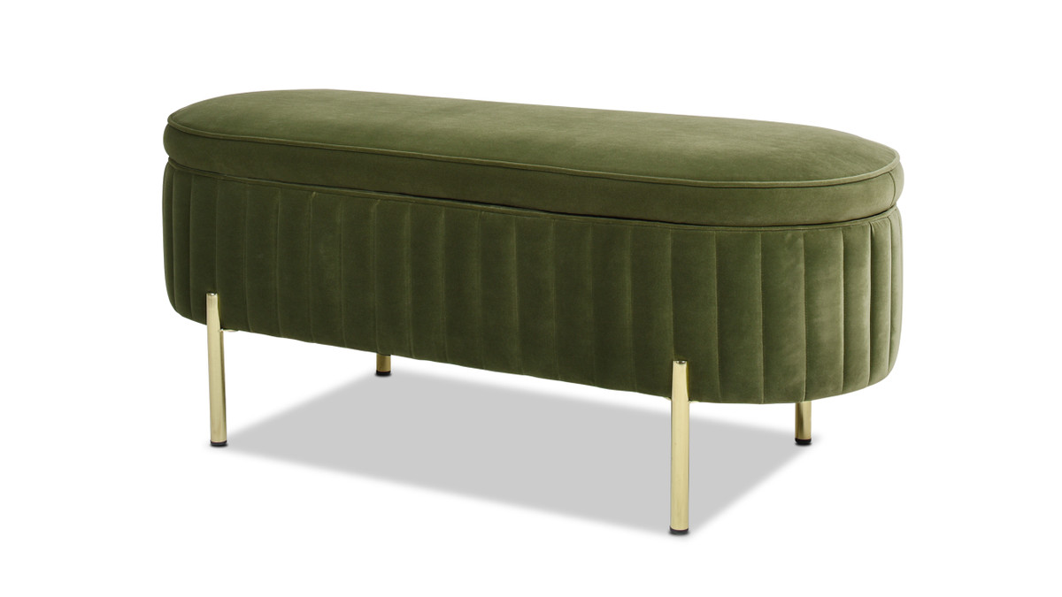 jennifer taylor home Chloe Modern Glam Storage Bench Olive Green jennifer taylor home Chloe Modern Glam Storage Bench Olive Green