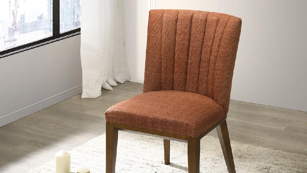 Jennifer Taylor Home Clayton 24" Upholstered Channel Back Dining Chairs Set Of 2 Burnt Orange