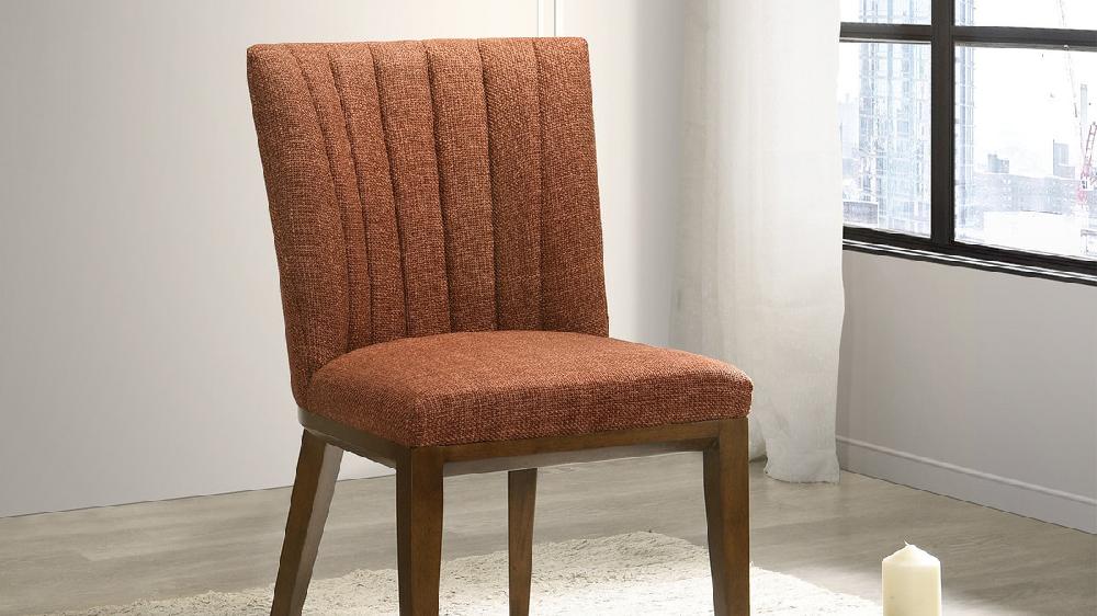 Jennifer Taylor Home Clayton 24" Upholstered Channel Back Dining Chairs Set Of 2 Burnt Orange