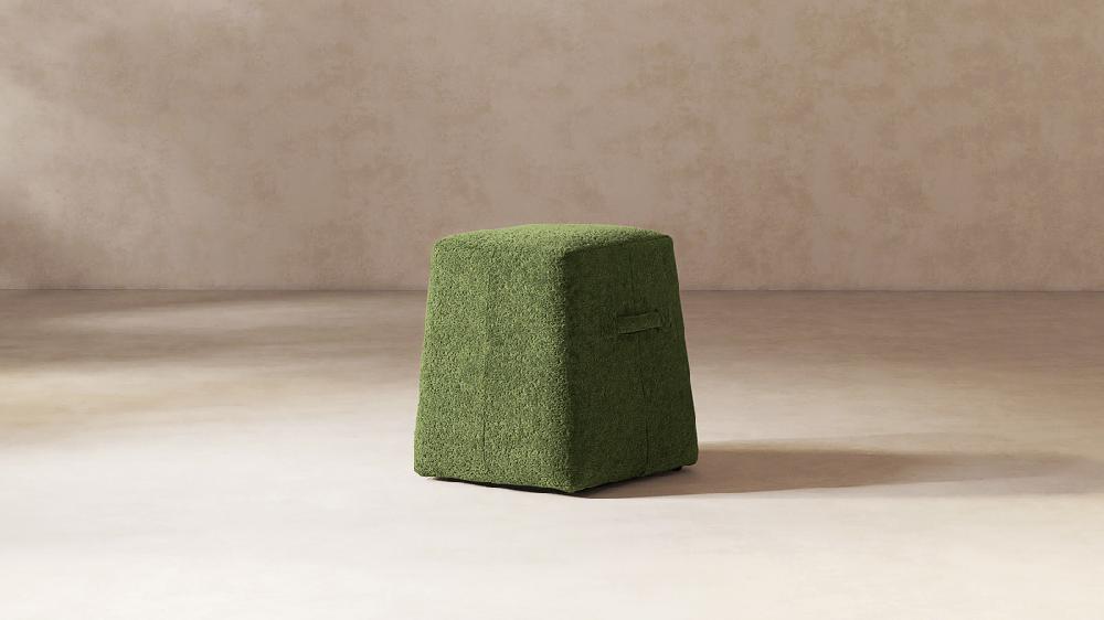 Jennifer Taylor Home Clyde 14" Tapered Square Upholstered Ottoman Moss Green