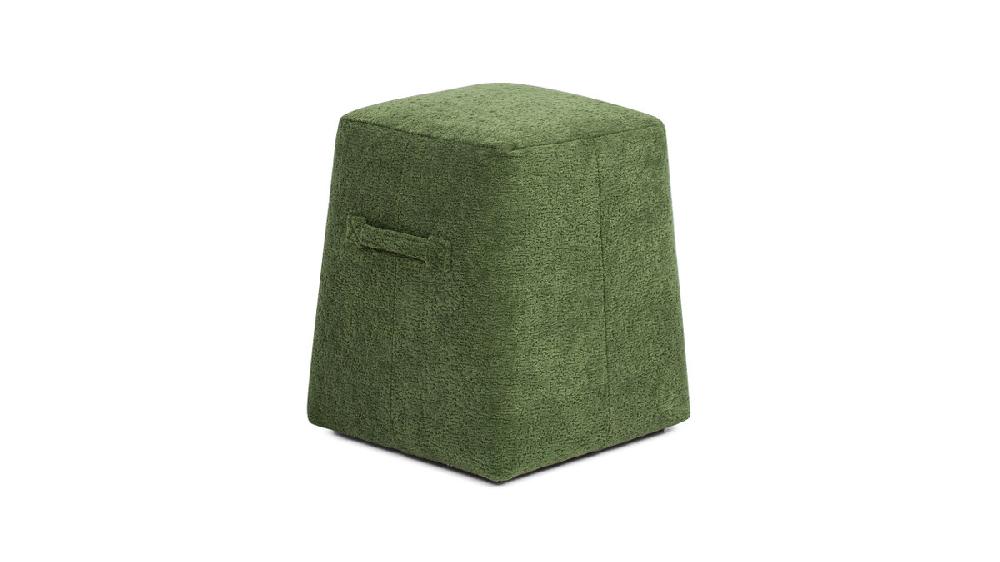 jennifer taylor home Clyde 14" Tapered Square Upholstered Ottoman Moss Green