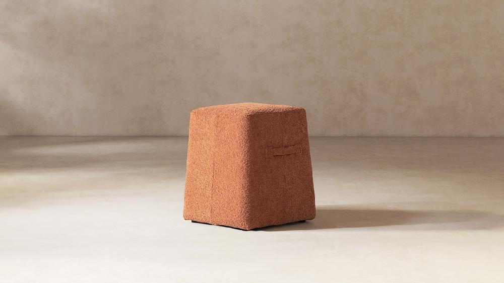 Jennifer Taylor Home Clyde 14" Tapered Square Upholstered Ottoman Spice Orange