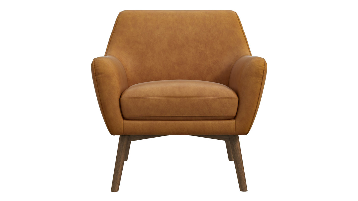 Jennifer Taylor Home Colson 32" Genuine Leather Armchair With Flared Arms