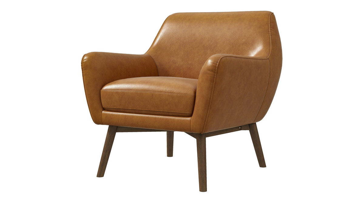 jennifer taylor home Colson 32" Genuine Leather Armchair with Flared Arms