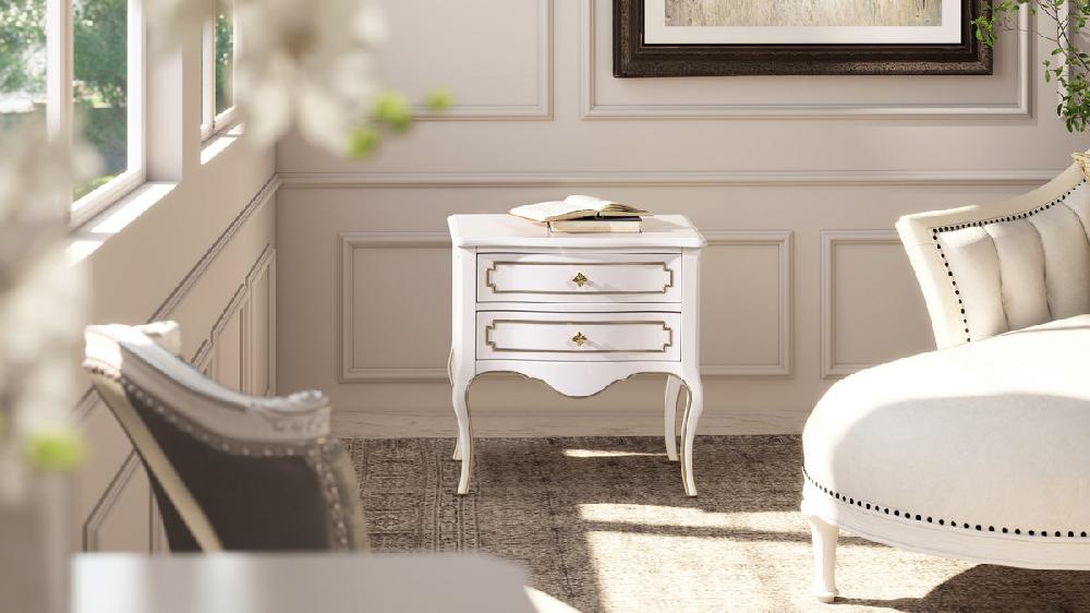 Jennifer Taylor Home Court 23.5" Wide Edwardian Storage Side Table Soft White