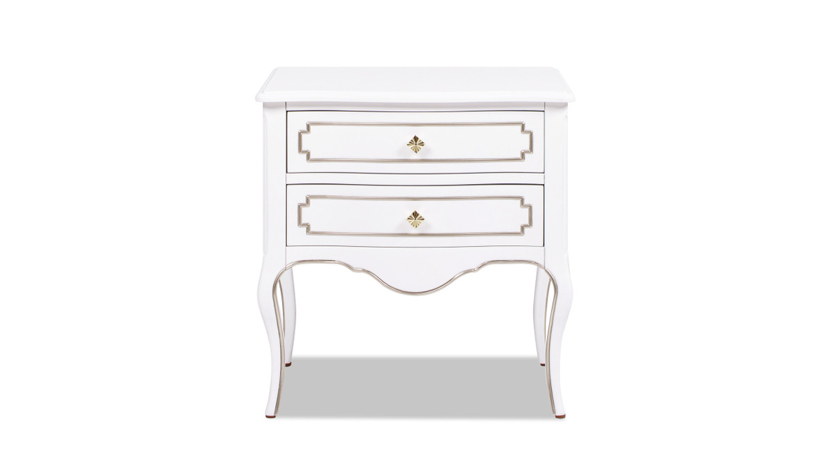 jennifer taylor home Court 23.5" Wide Edwardian Storage Side Table Soft White