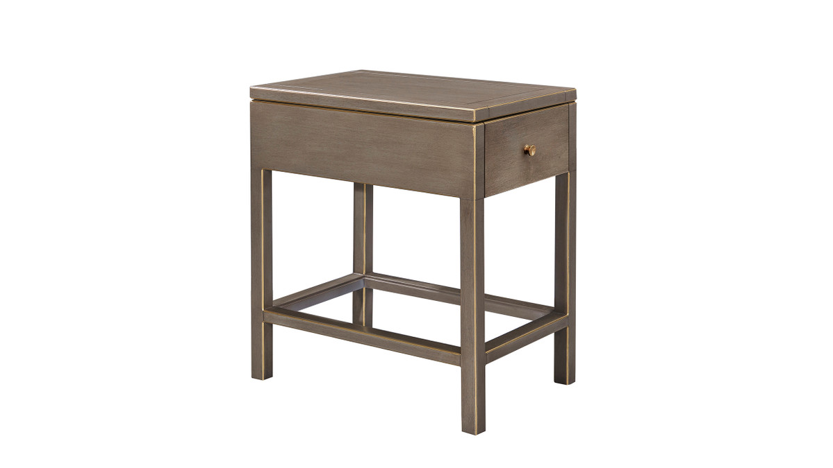 jennifer taylor home Dauphin 22" 1-Drawer Storage End Table Gray Cashmere Mahogany Veneer