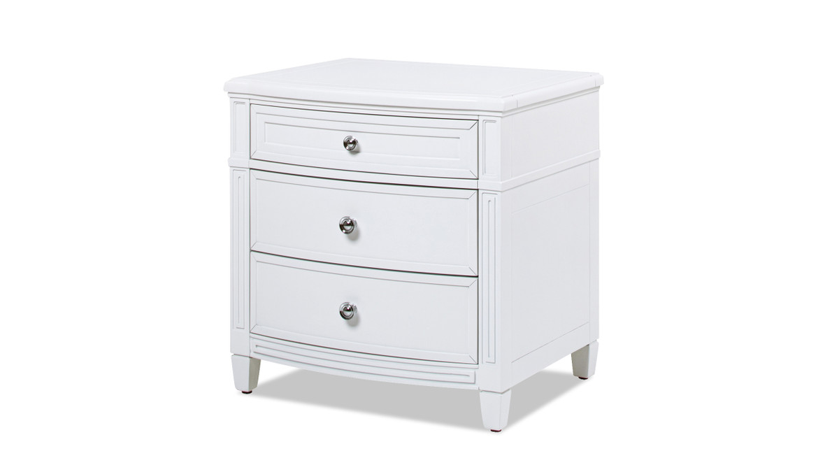Jennifer Taylor Home Dauphin 3-Drawer Accent End Table Merino White