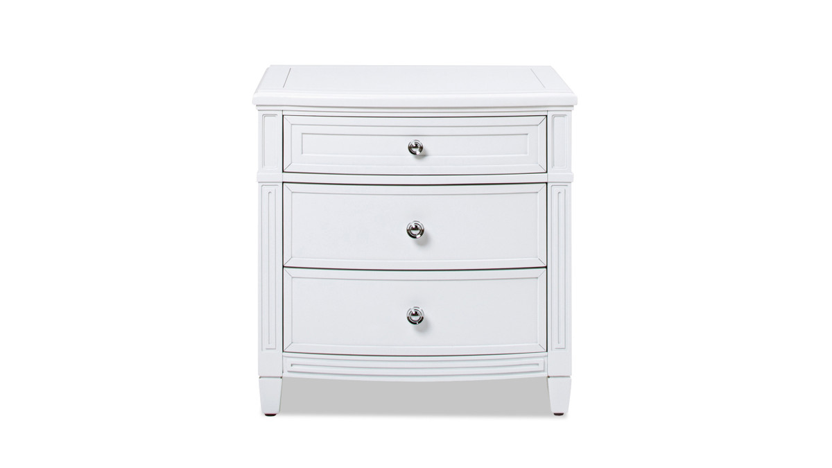 jennifer taylor home Dauphin 3-Drawer Accent End Table Merino White