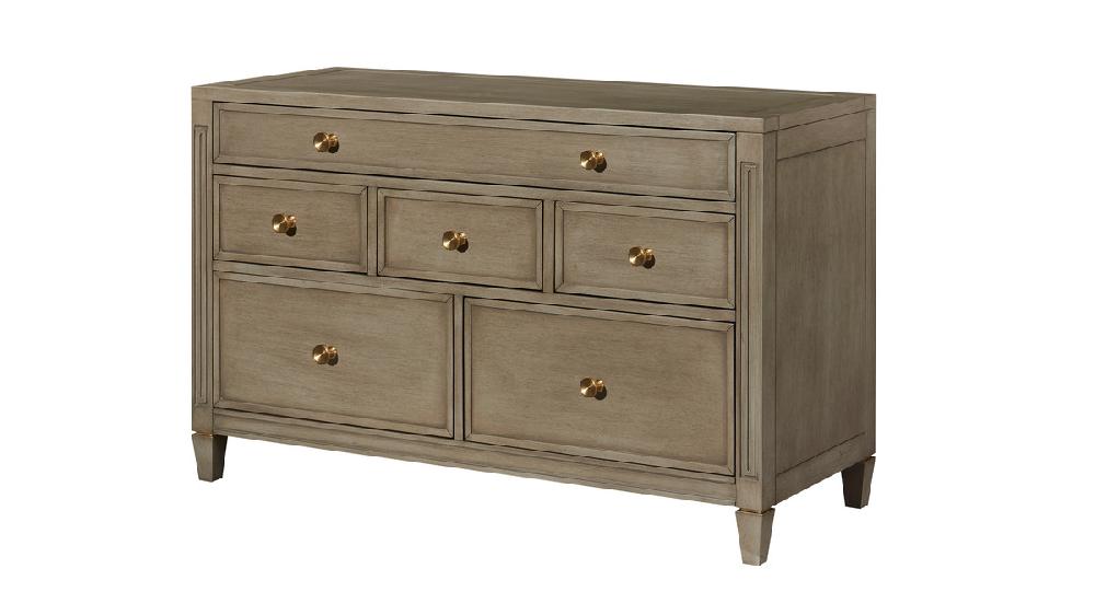 Jennifer Taylor Home Dauphin 48" 6-Drawer Chest Gray Cashmere Mahogany Veneer