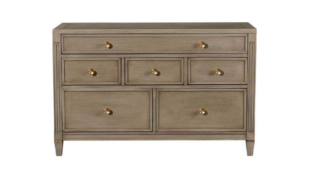 jennifer taylor home Dauphin 48" 6-Drawer Chest Gray Cashmere Mahogany Veneer