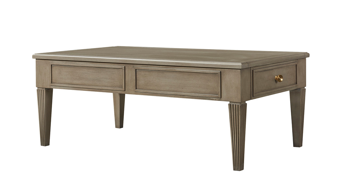 Jennifer Taylor Home Dauphin 49" 2-Drawer Coffee Table Gray Cashmere Mahogany Veneer