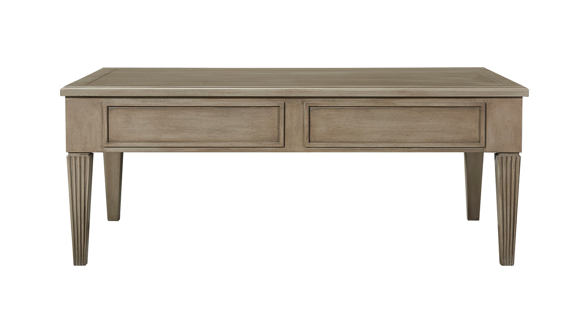 jennifer taylor home Dauphin 49" 2-Drawer Coffee Table Gray Cashmere Mahogany Veneer