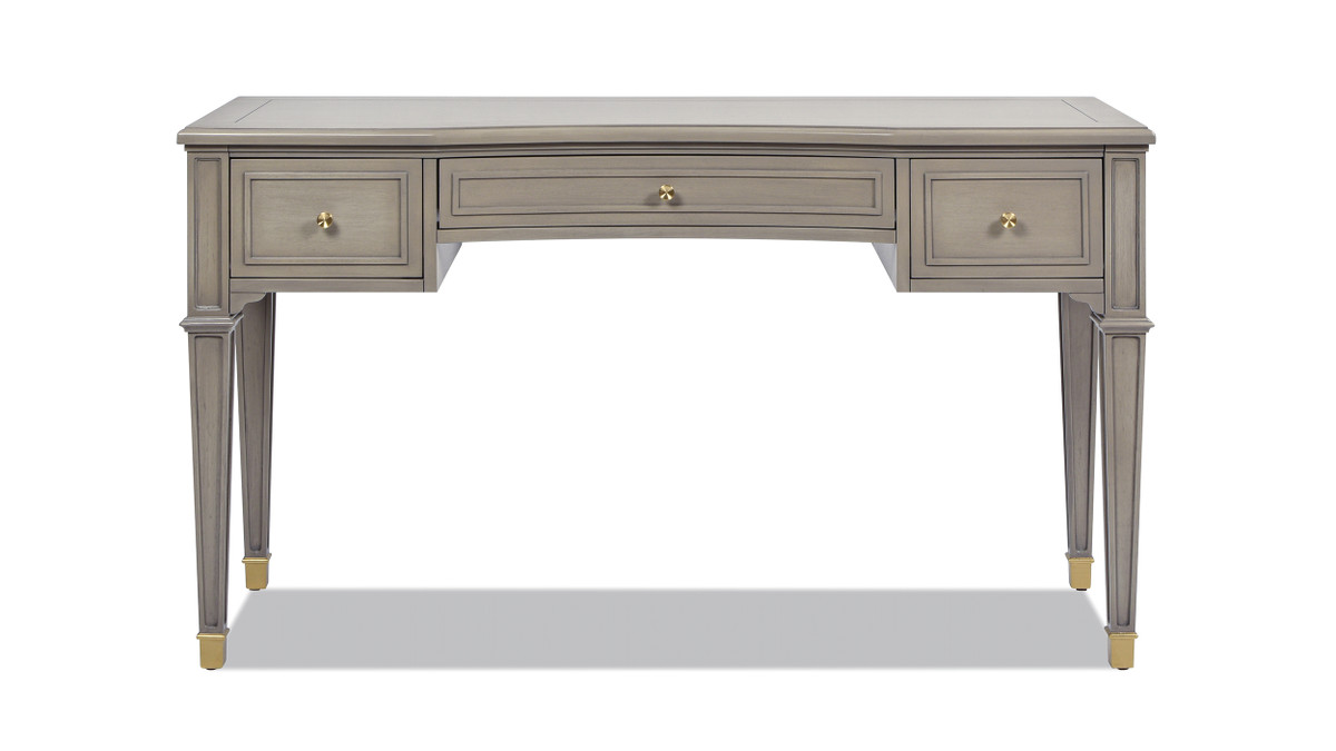 jennifer taylor home Dauphin 55" 3-Drawer Wood Executive Desk Grey Cashmere