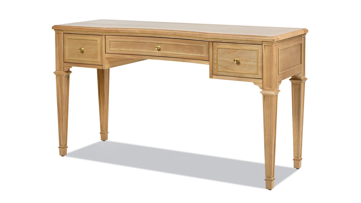 Jennifer Taylor Home Dauphin 55" 3-Drawer Wood Executive Desk Natural Brown